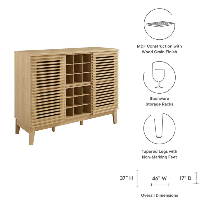 Render Bar Cabinet in Oak