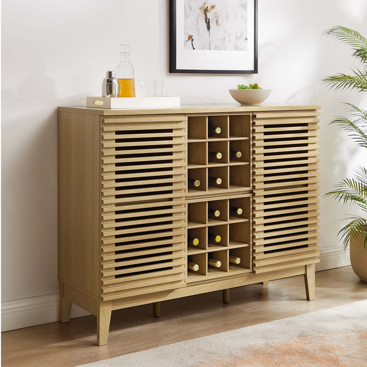 Render Bar Cabinet in Oak