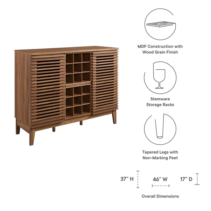 Render Bar Cabinet in Walnut