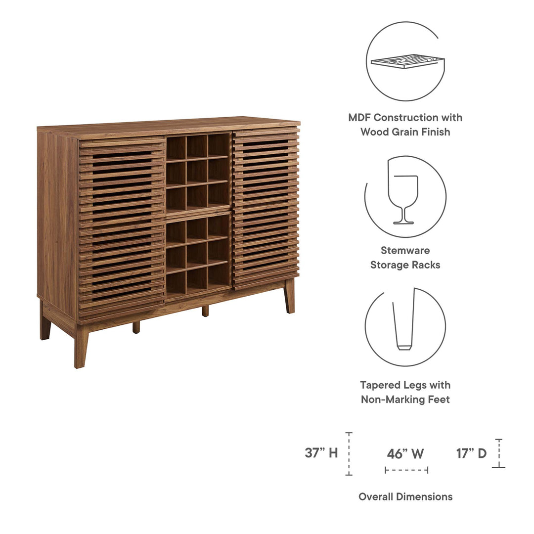 Render Bar Cabinet in Walnut