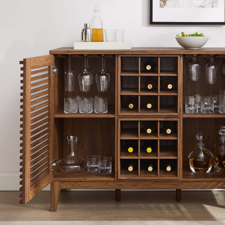 Render Bar Cabinet in Walnut