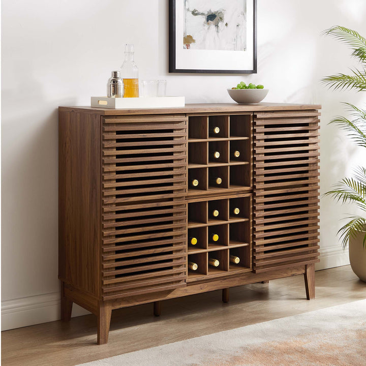 Render Bar Cabinet in Walnut