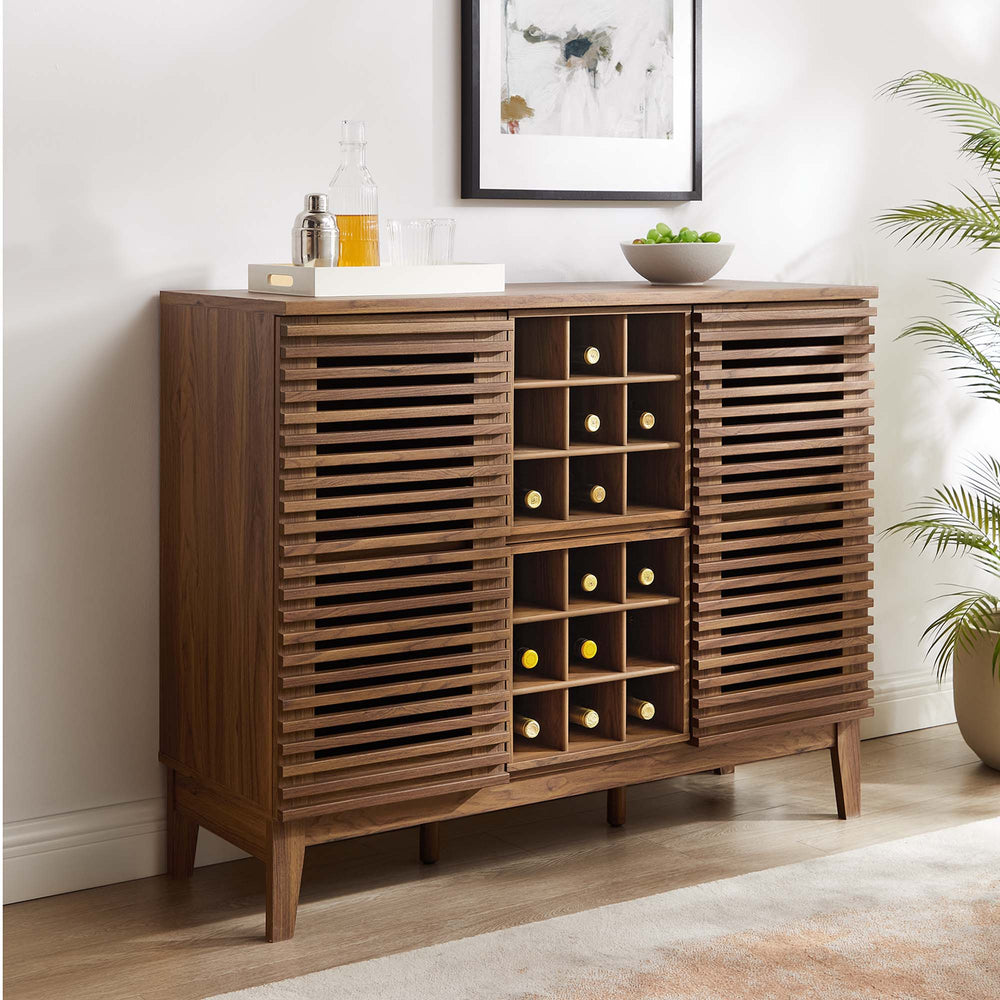 Render Bar Cabinet in Walnut