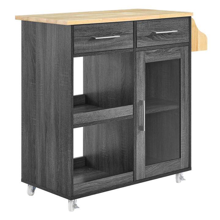 Culinary Kitchen Cart in Charcoal Natural - detail