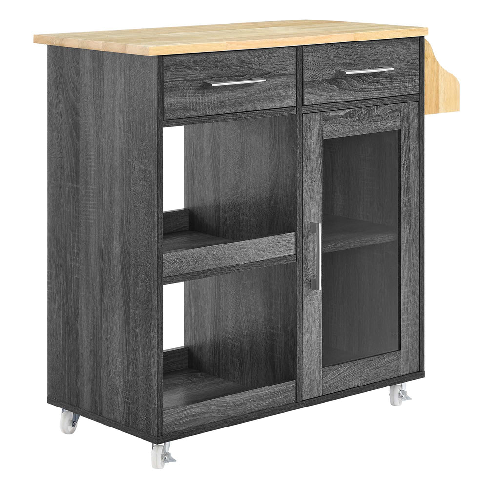 Culinary Kitchen Cart in Charcoal Natural - detail