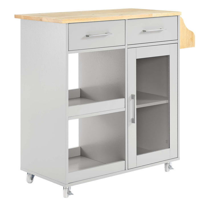 Culinary Kitchen Cart in Light Gray Natural - detail