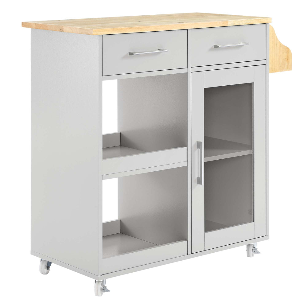 Culinary Kitchen Cart in Light Gray Natural - detail