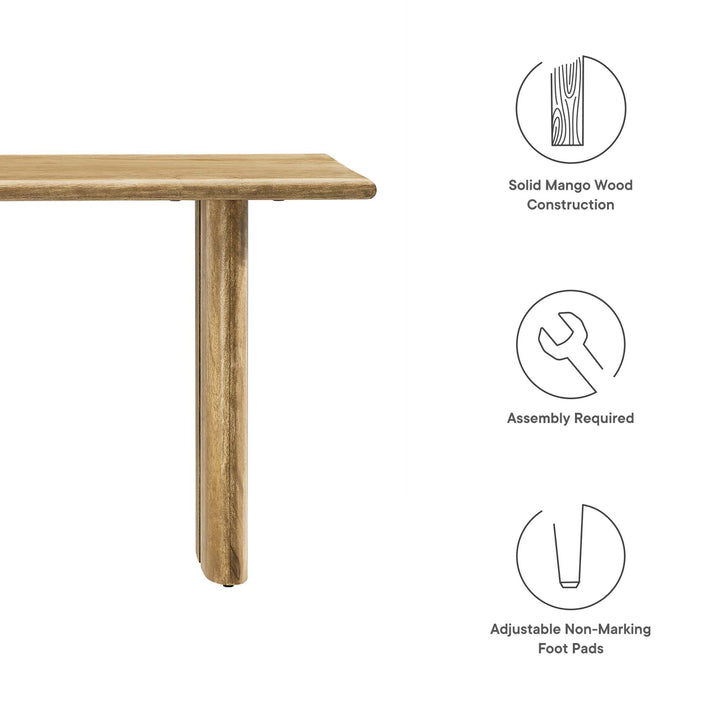 Amistad 46" Wood Bench in Oak