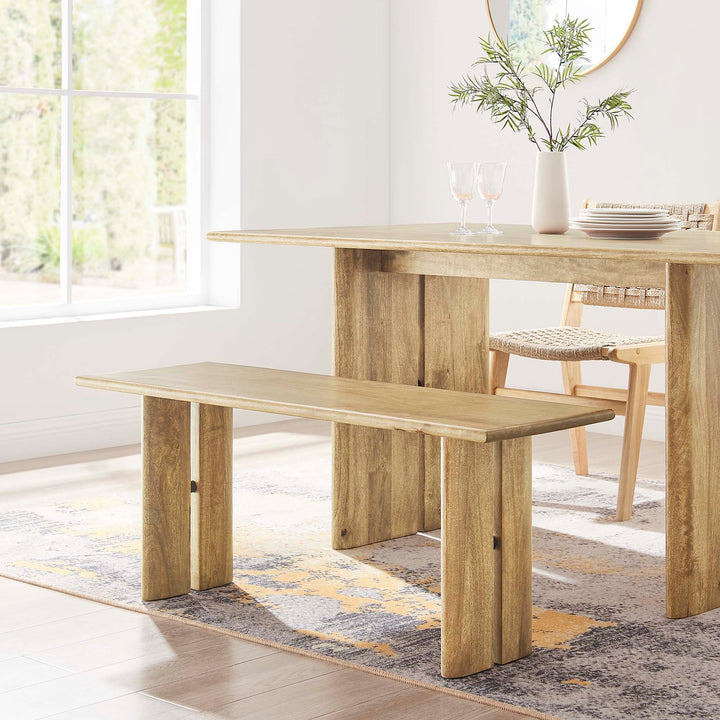 Amistad 46" Wood Bench in Oak