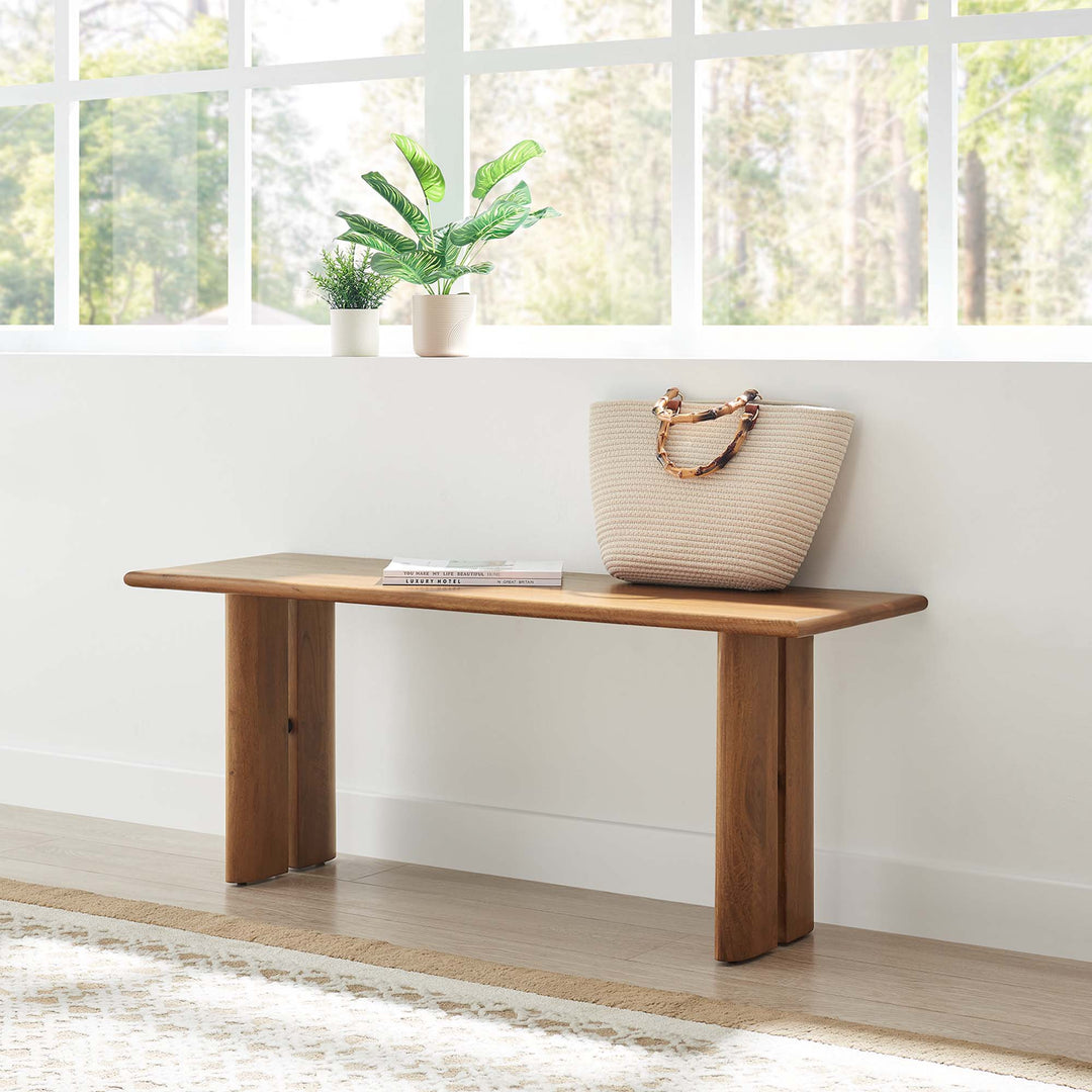 Amistad 46" Wood Bench in Walnut