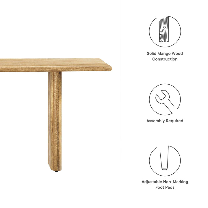 Amistad 58" Wood Bench in Oak
