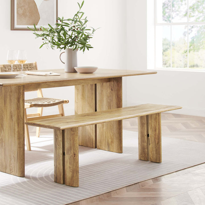 Amistad 58" Wood Bench in Oak