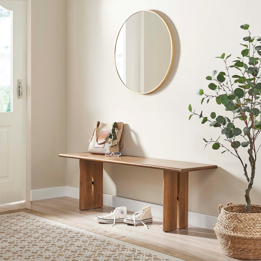 Amistad 58" Wood Bench in Walnut