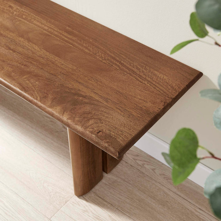 Amistad 58" Wood Bench in Walnut