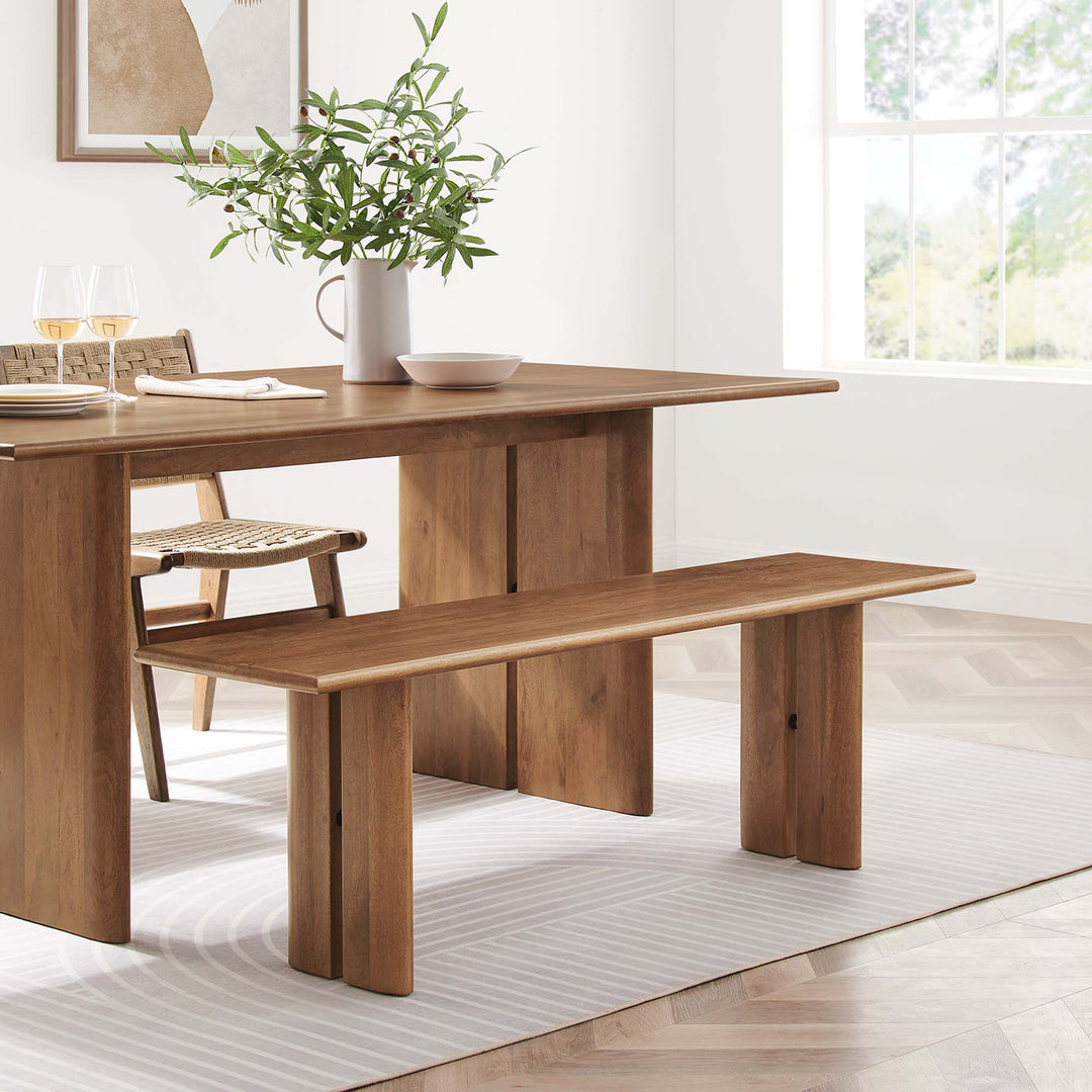 Amistad 58" Wood Bench in Walnut