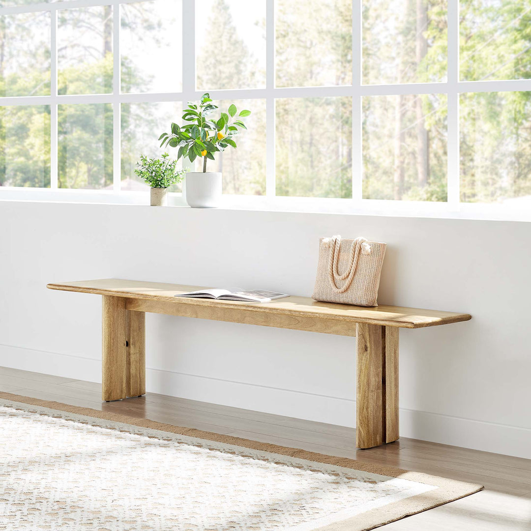 Amistad 72" Wood Bench in Oak