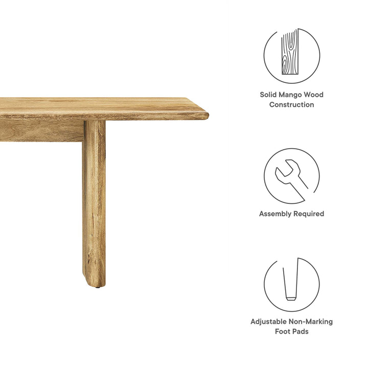 Amistad 72" Wood Bench in Oak