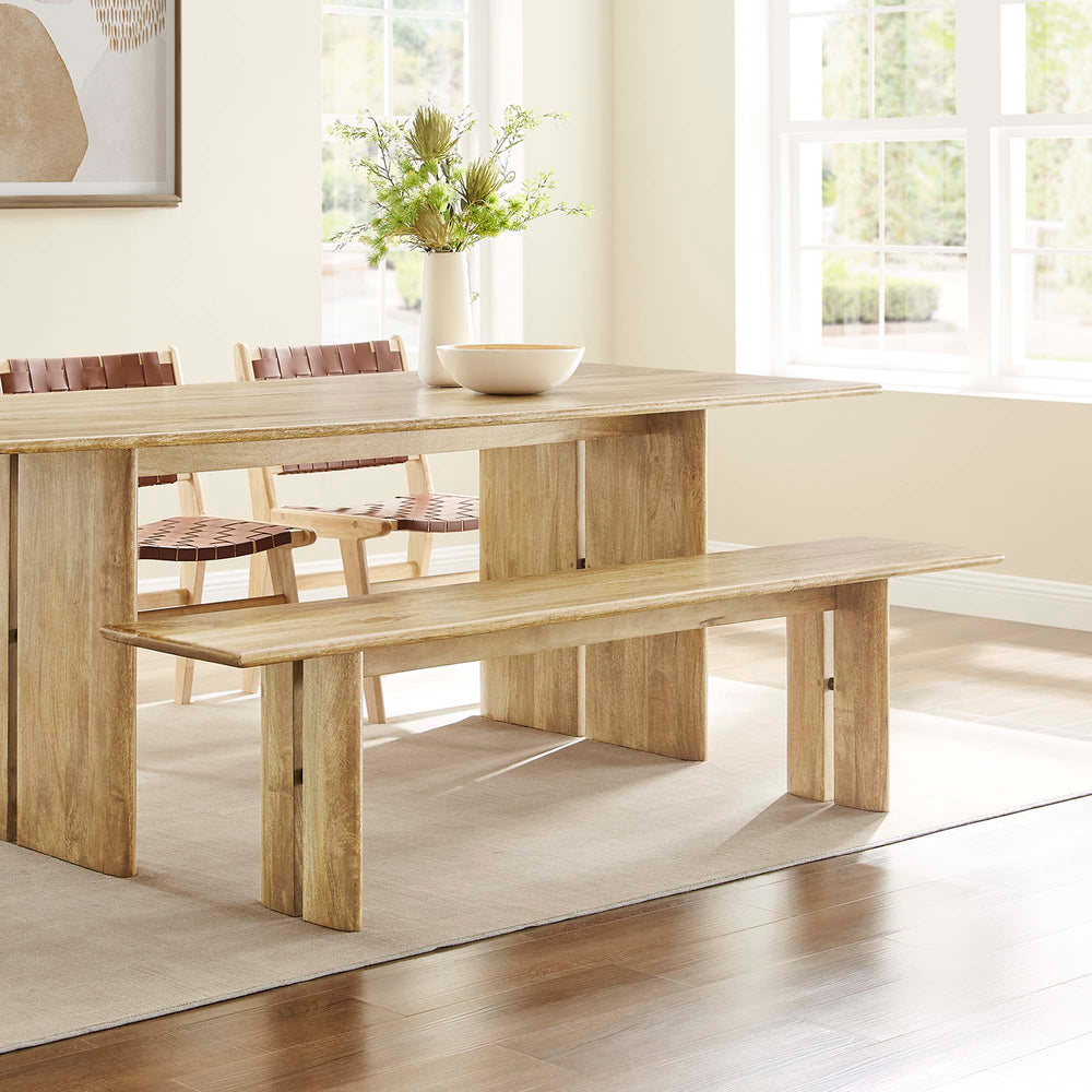 Amistad 72" Wood Bench in Oak