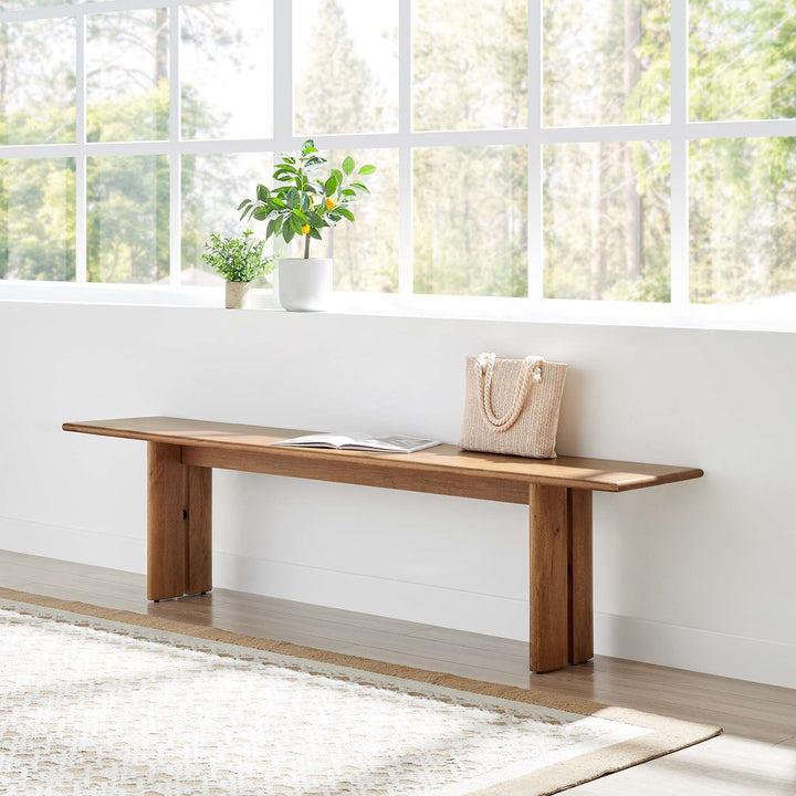 Amistad 72" Wood Bench in Walnut