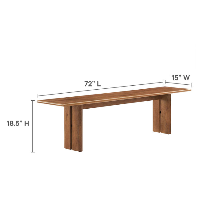 Amistad 72" Wood Bench in Walnut