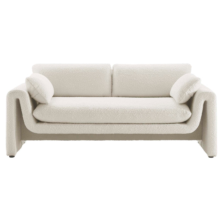 Waverly Boucle Fabric Sofa in Ivory