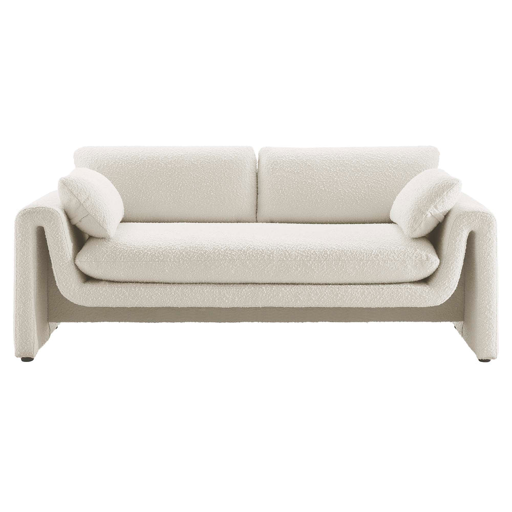 Waverly Boucle Fabric Sofa in Ivory