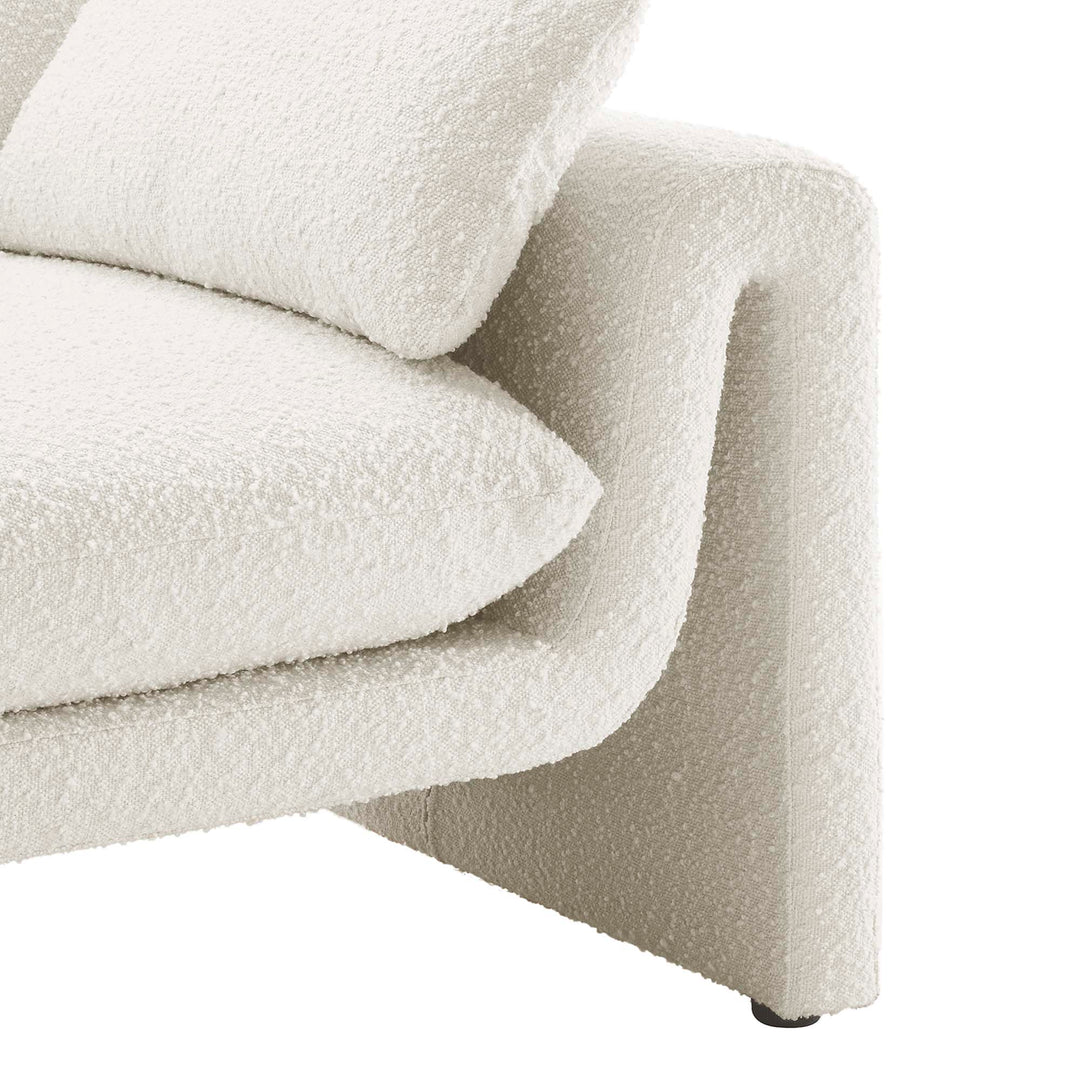 Waverly Boucle Fabric Sofa in Ivory