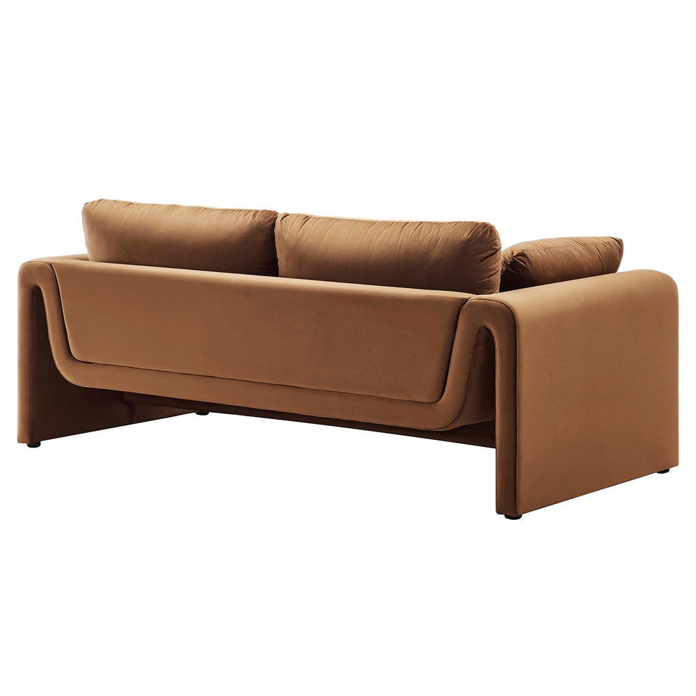 Waverly Performance Velvet Sofa in Brown