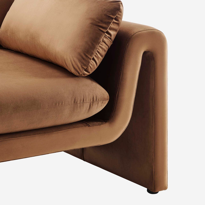 Waverly Performance Velvet Sofa in Brown