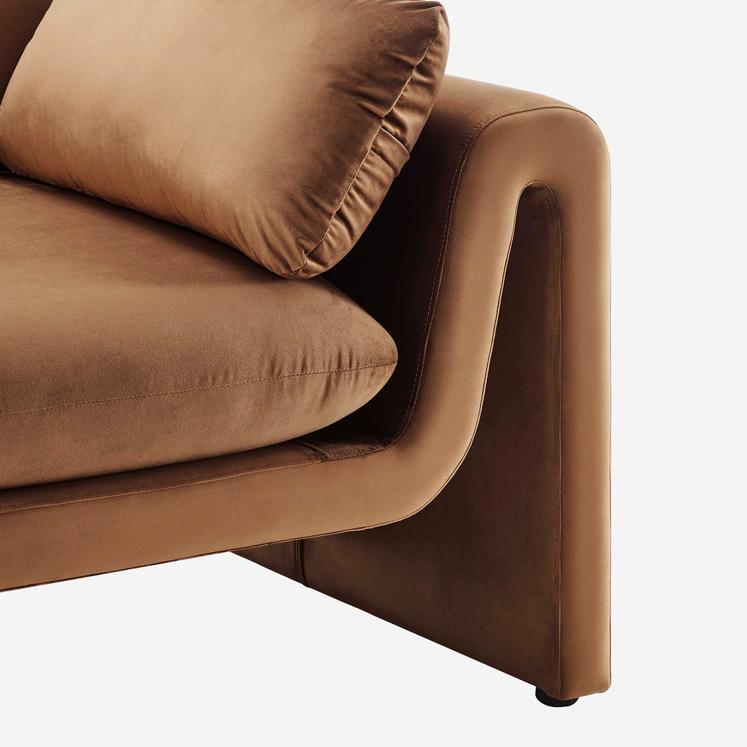 Waverly Performance Velvet Sofa in Brown