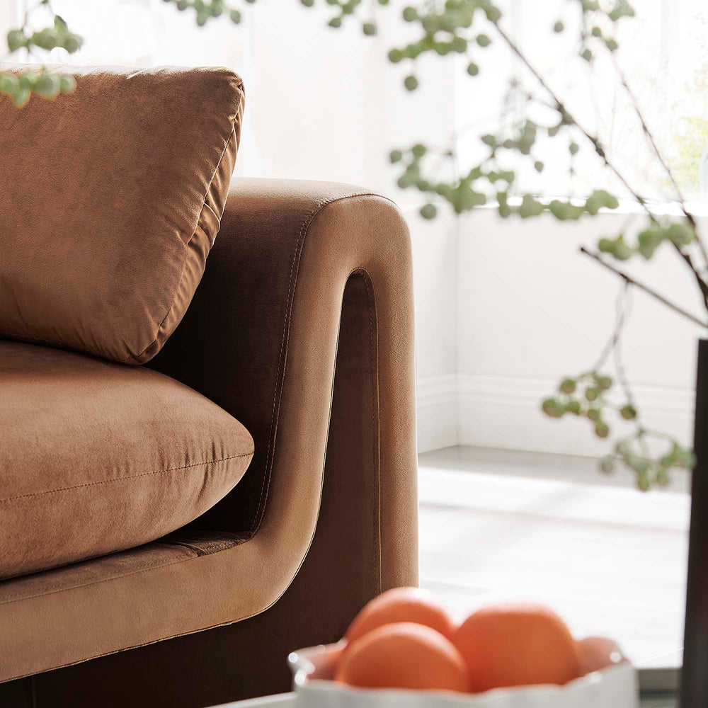 Waverly Performance Velvet Sofa in Brown