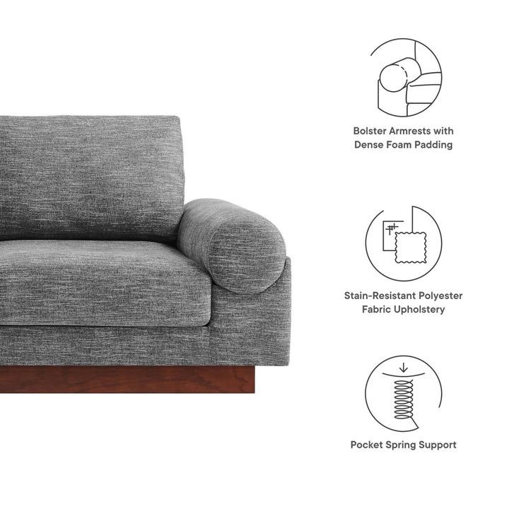 Oasis Upholstered Fabric Sofa in Gray