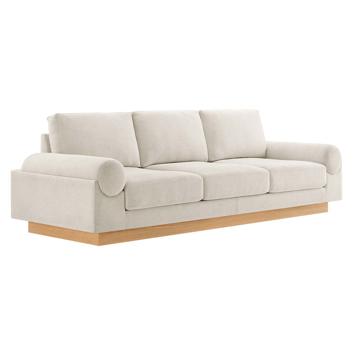Oasis Upholstered Fabric Sofa in Ivory