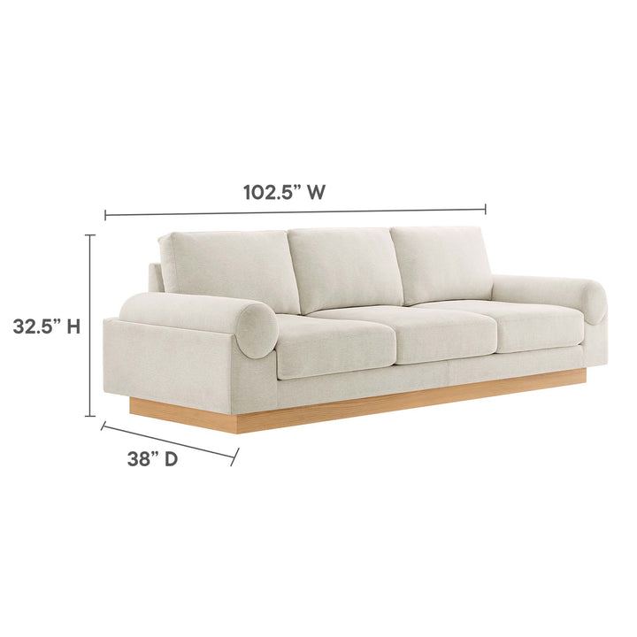 Oasis Upholstered Fabric Sofa in Ivory