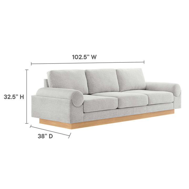 Oasis Upholstered Fabric Sofa in Light Gray