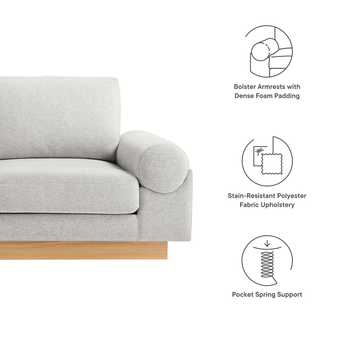 Oasis Upholstered Fabric Sofa in Light Gray