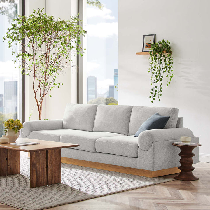 Oasis Upholstered Fabric Sofa in Light Gray