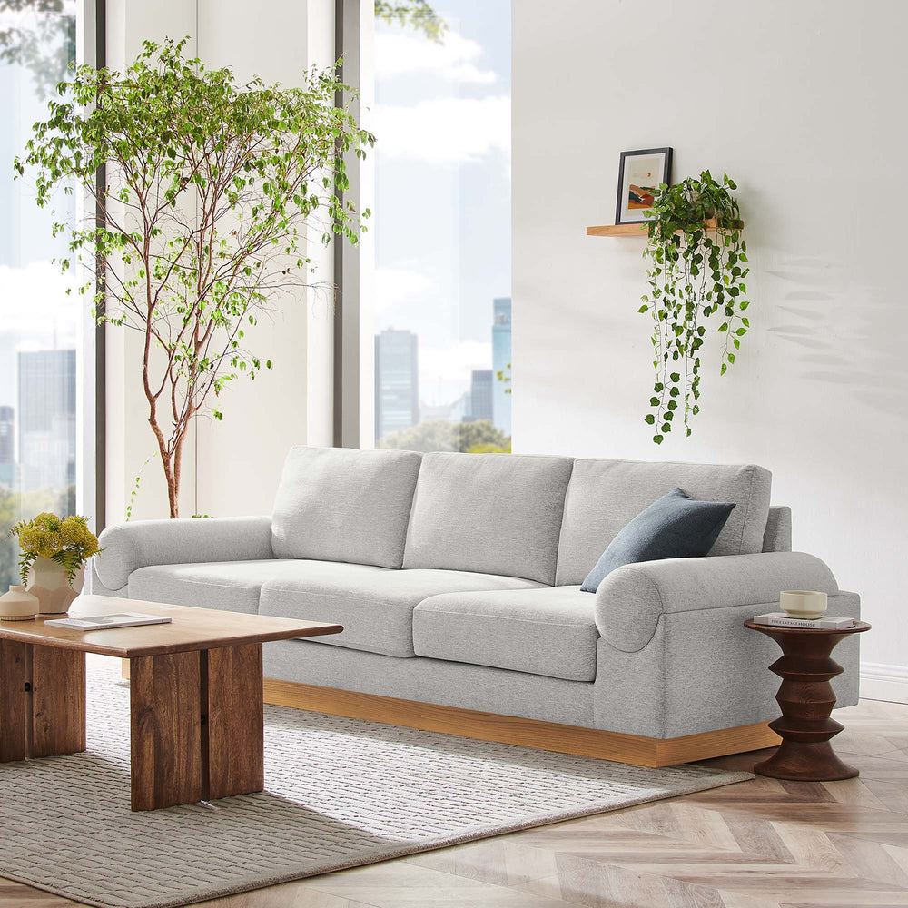 Oasis Upholstered Fabric Sofa in Light Gray