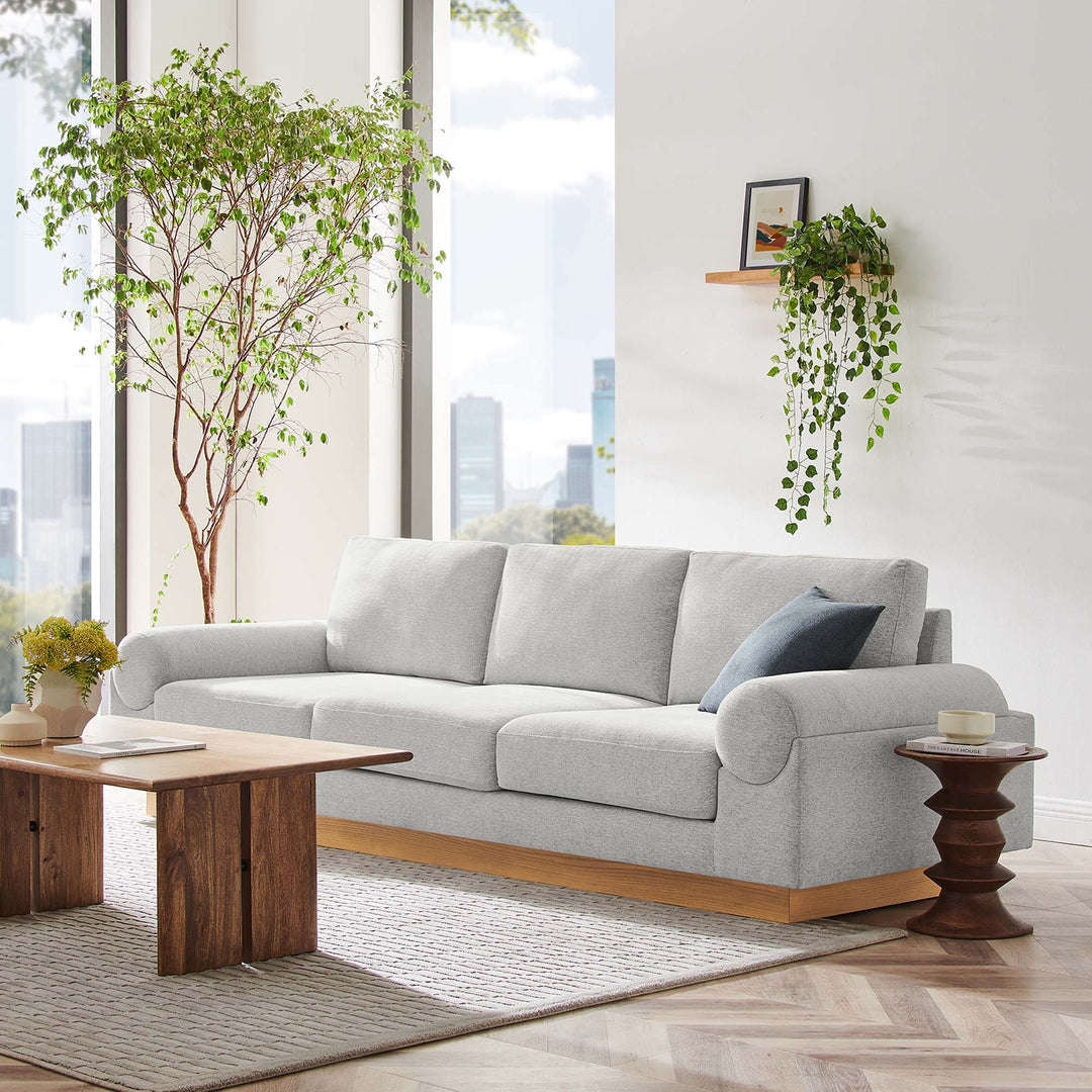 Oasis Upholstered Fabric Sofa in Light Gray