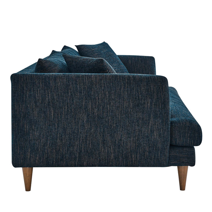 Zoya Down Filled Overstuffed Sofa in Navy Fabric