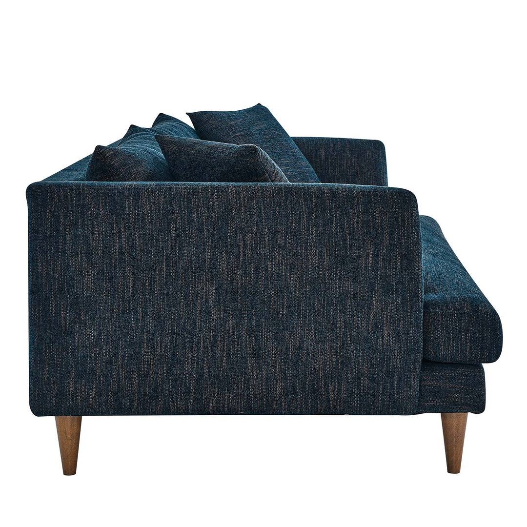Zoya Down Filled Overstuffed Sofa in Navy Fabric