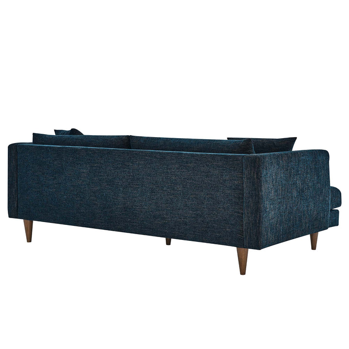 Zoya Down Filled Overstuffed Sofa in Navy Fabric