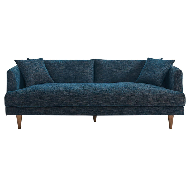 Zoya Down Filled Overstuffed Sofa in Navy Fabric