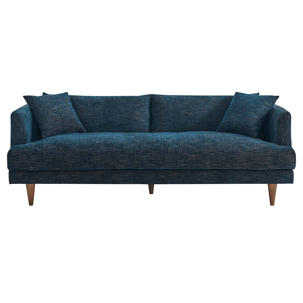 Zoya Down Filled Overstuffed Sofa in Navy Fabric