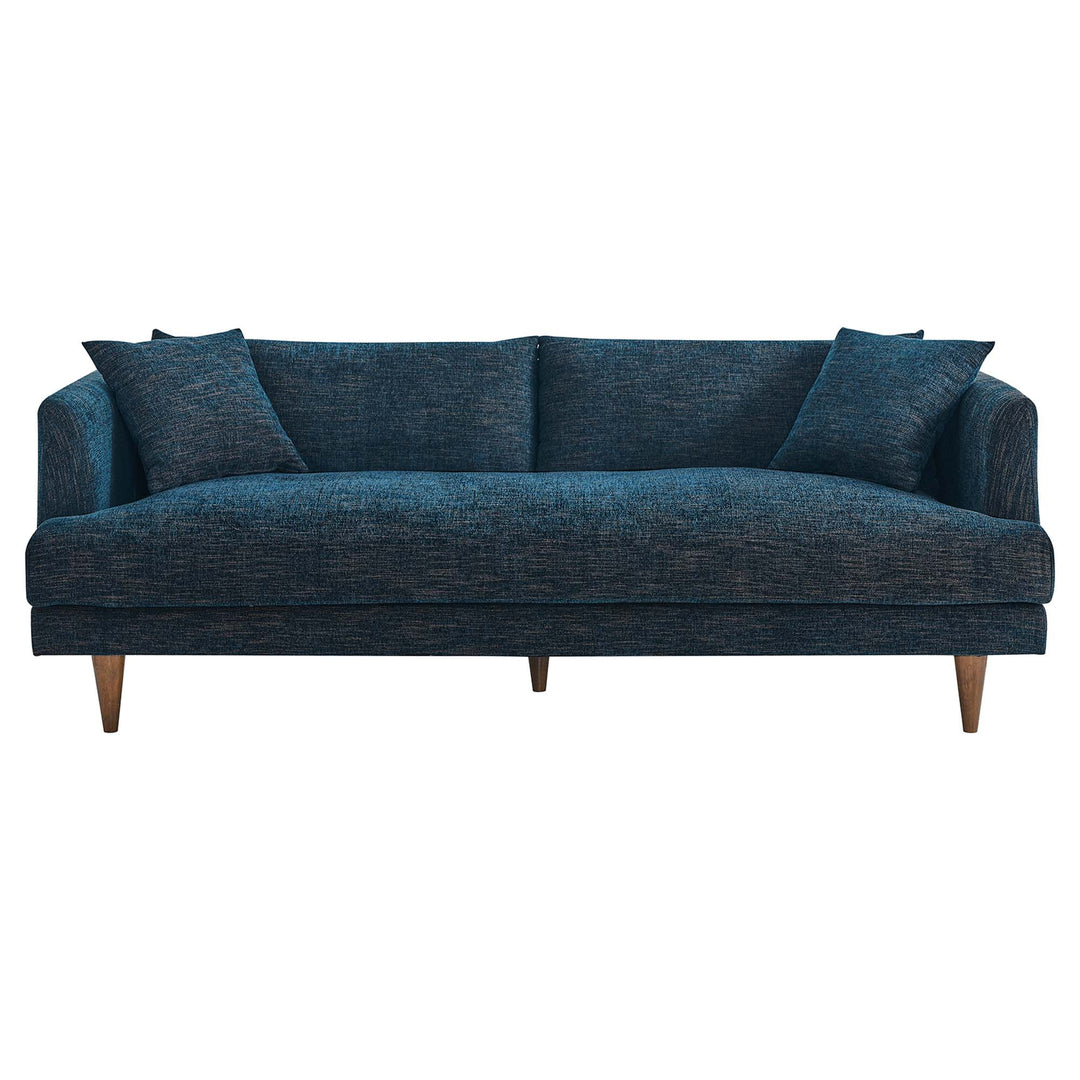 Zoya Down Filled Overstuffed Sofa in Navy Fabric