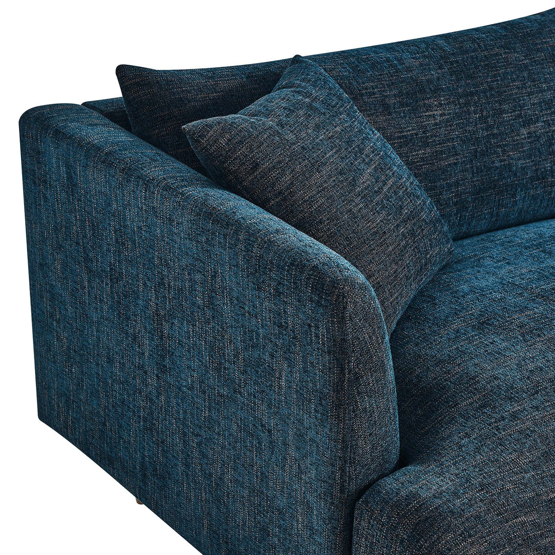 Zoya Down Filled Overstuffed Sofa in Navy Fabric