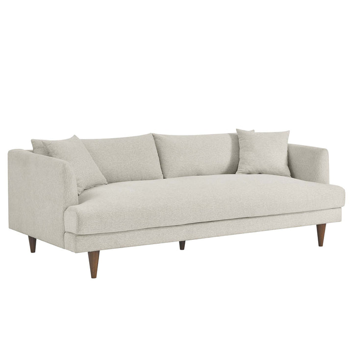 Zoya Down Filled Overstuffed Sofa in Ivory Fabric