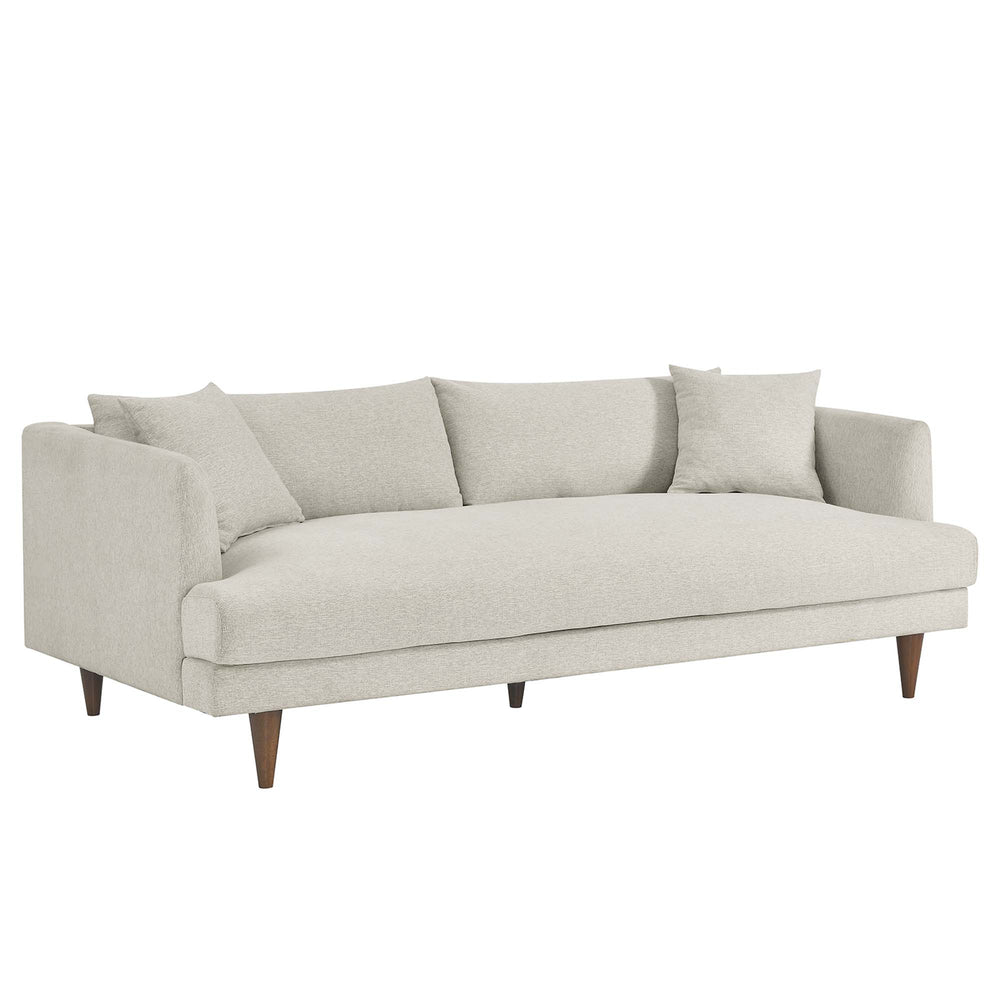 Zoya Down Filled Overstuffed Sofa in Ivory Fabric