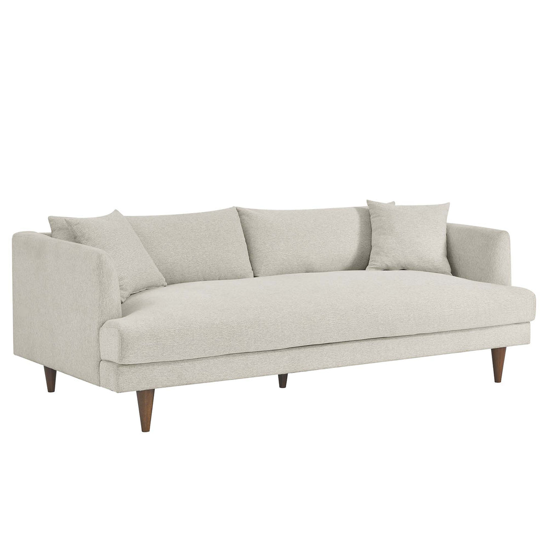 Zoya Down Filled Overstuffed Sofa in Ivory Fabric