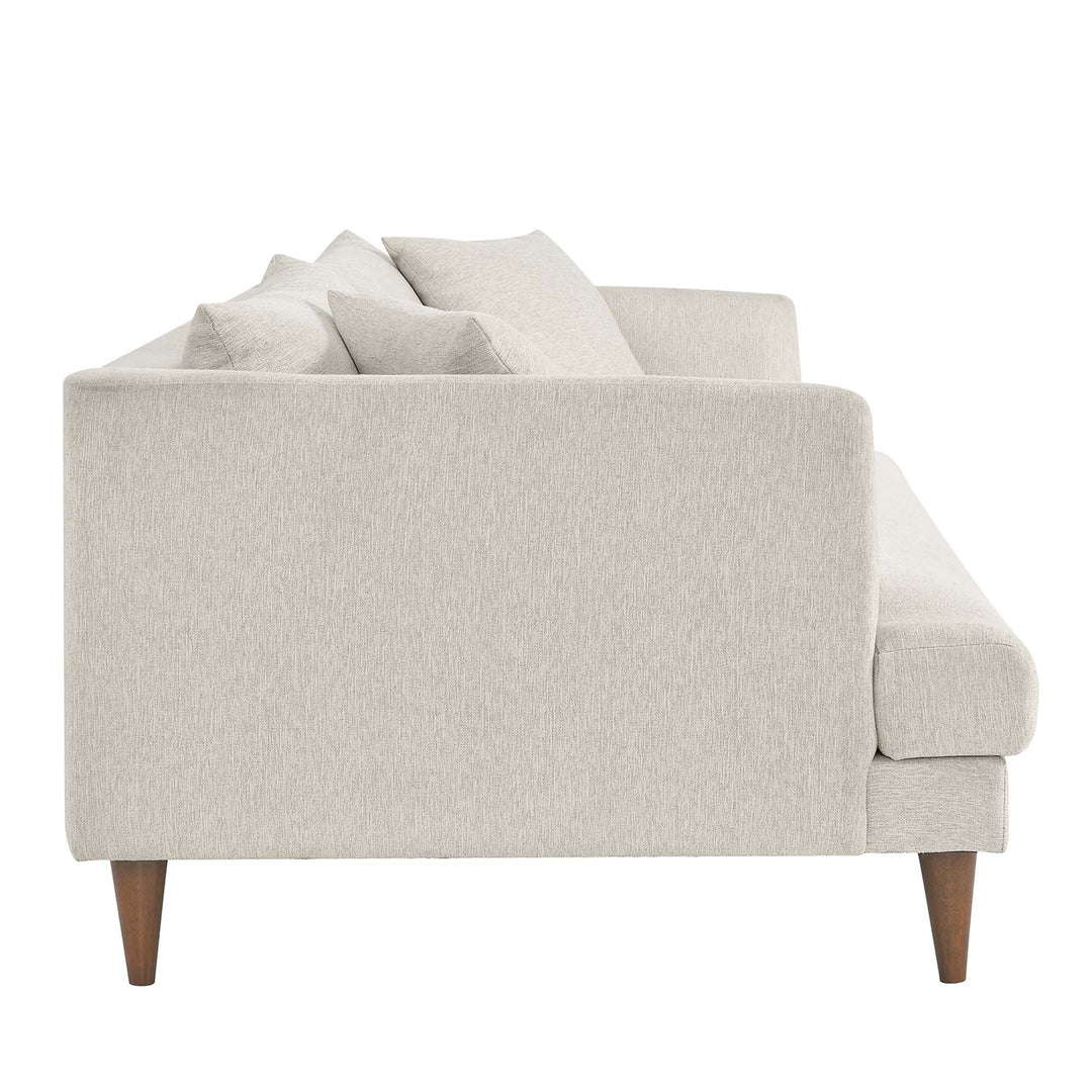 Zoya Down Filled Overstuffed Sofa in Ivory Fabric